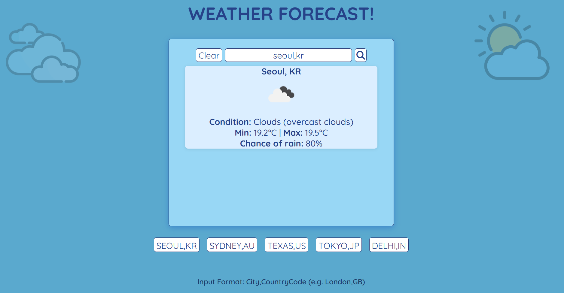 Weather App Preview